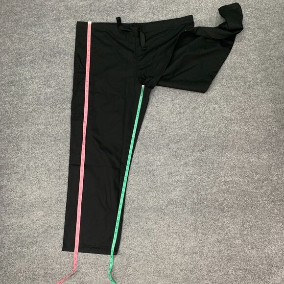 Cherokee Scrub Pant Mens L Large Black Drawstring Waist Straight Workwear Cargo - Picture 8 of 13